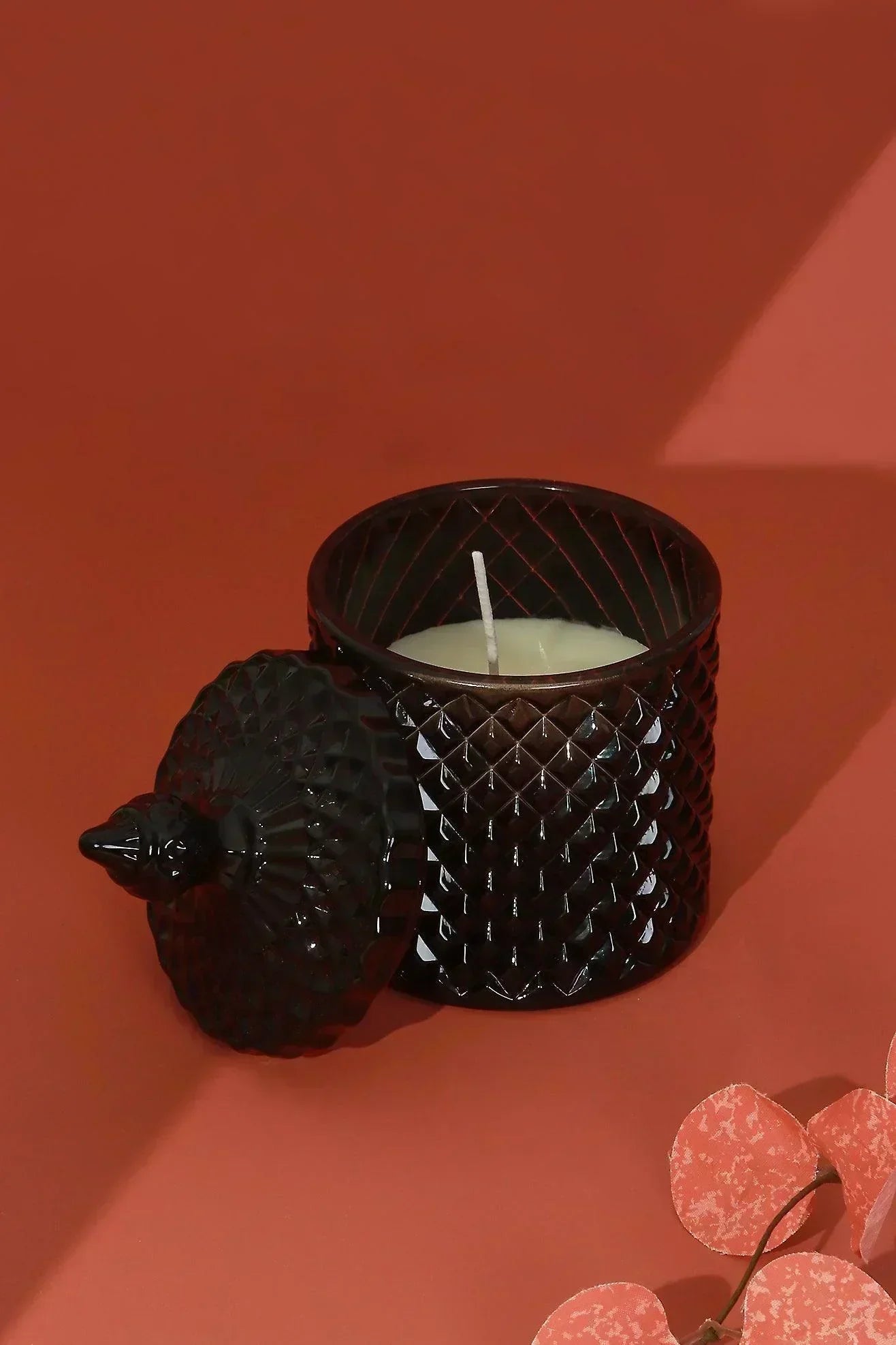 Misumi Sandalwood Scented Candle in Black Diamond Glass Jar