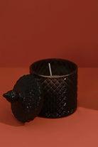 Misumi Scented Sandalwood Candle, Black Diamond Jar — close-up view, G Decor