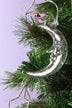 Mottled Silver Glass Crescent Moon - G Decor