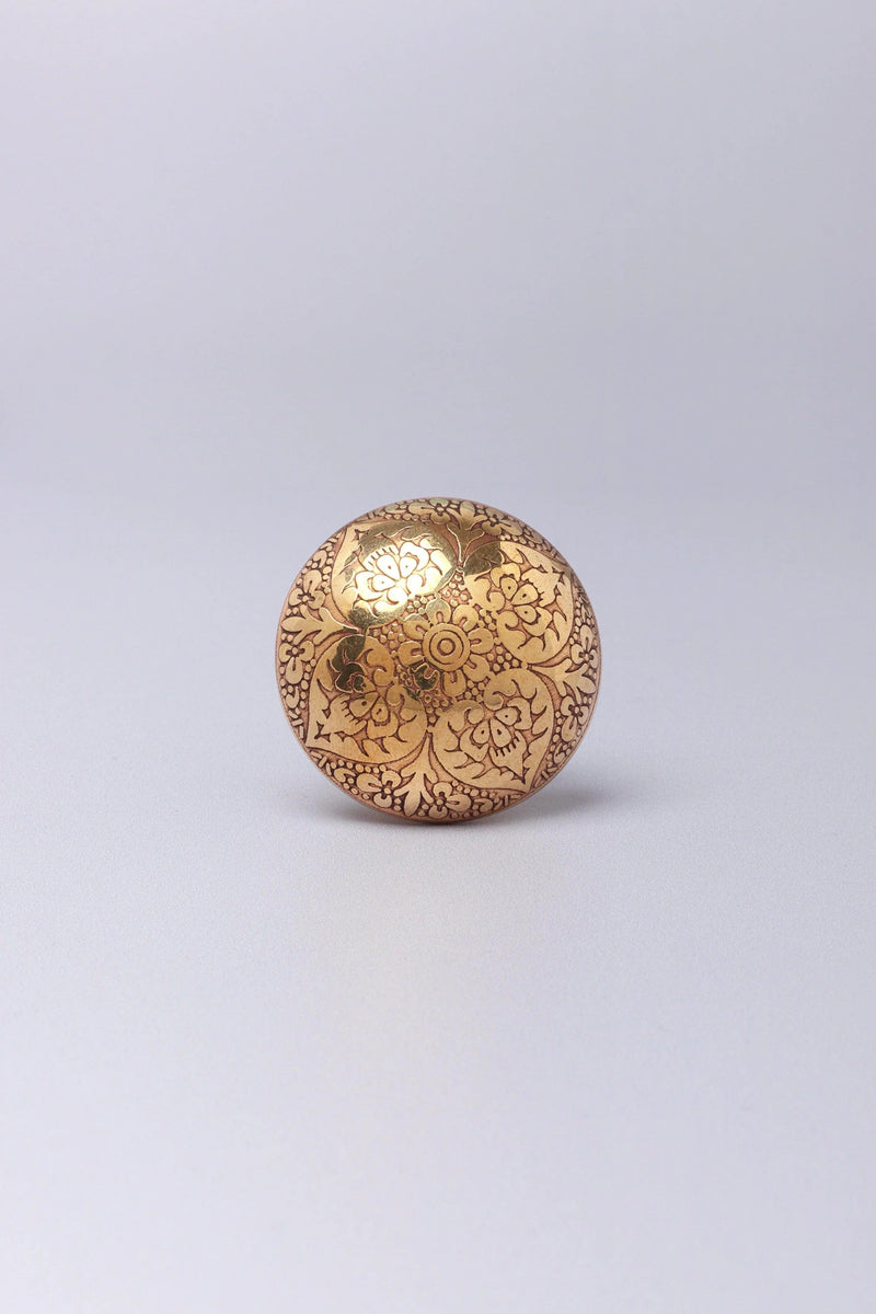 Mughal Brass Textured Cabinet Knob — Multipack