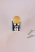 Mustard ochre crackle glaze ceramic ball hook on a chrome finish hook, with its two screws