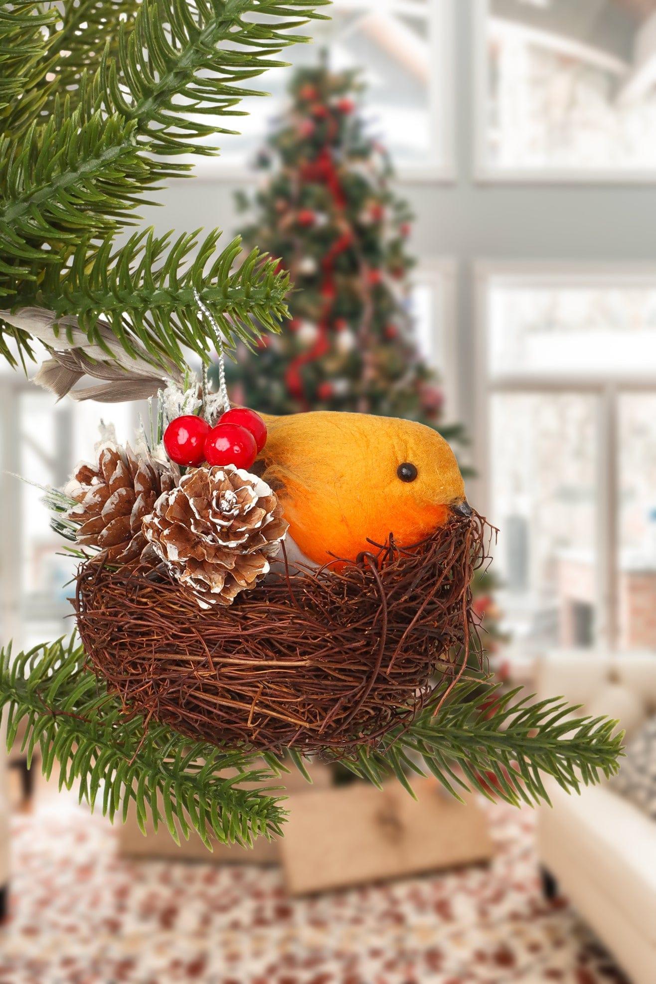 G Decor Christmas Decorations Nesting Nesting Robin Christmas Tree Ornament