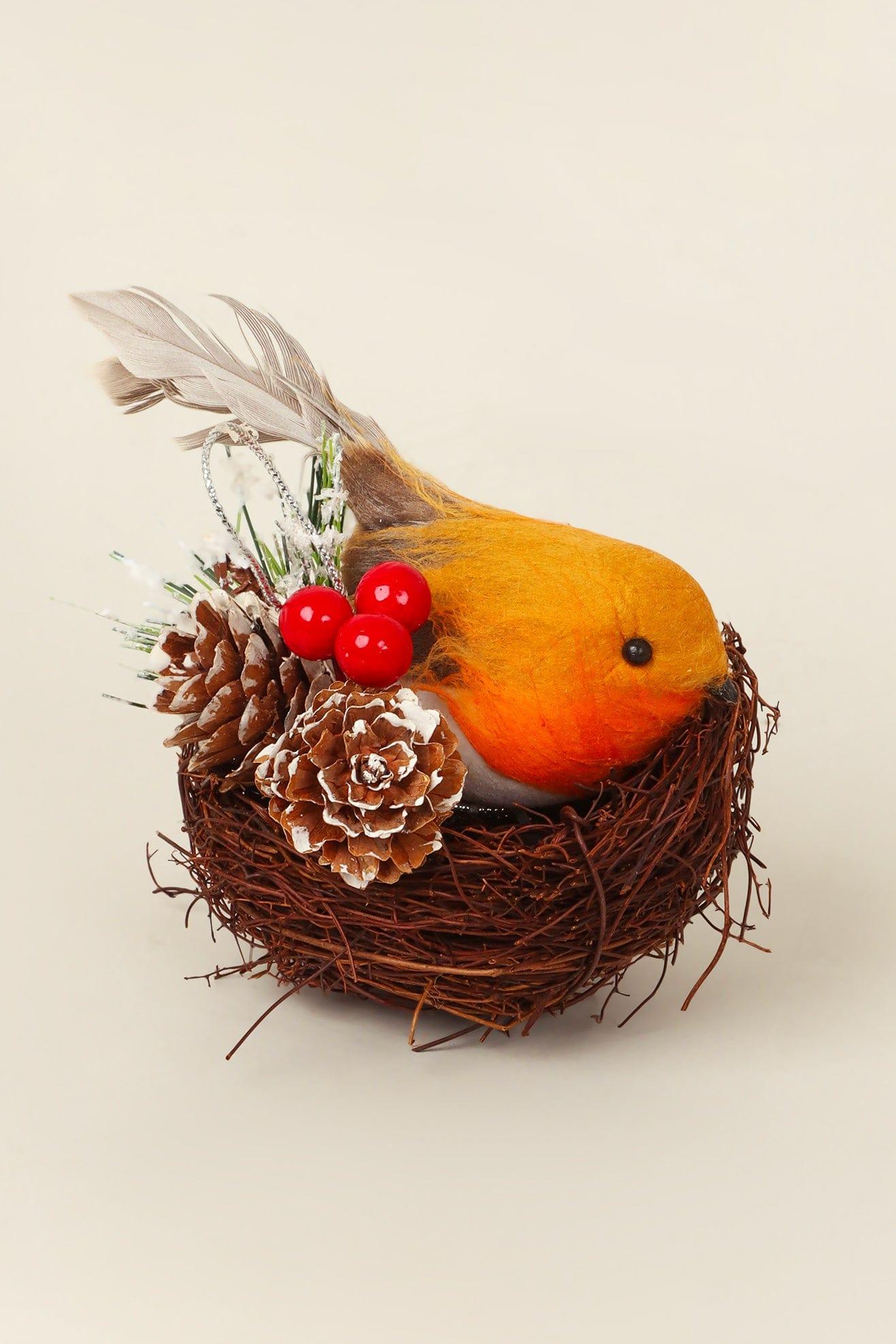 G Decor Christmas Decorations Nesting Nesting Robin Christmas Tree Ornament