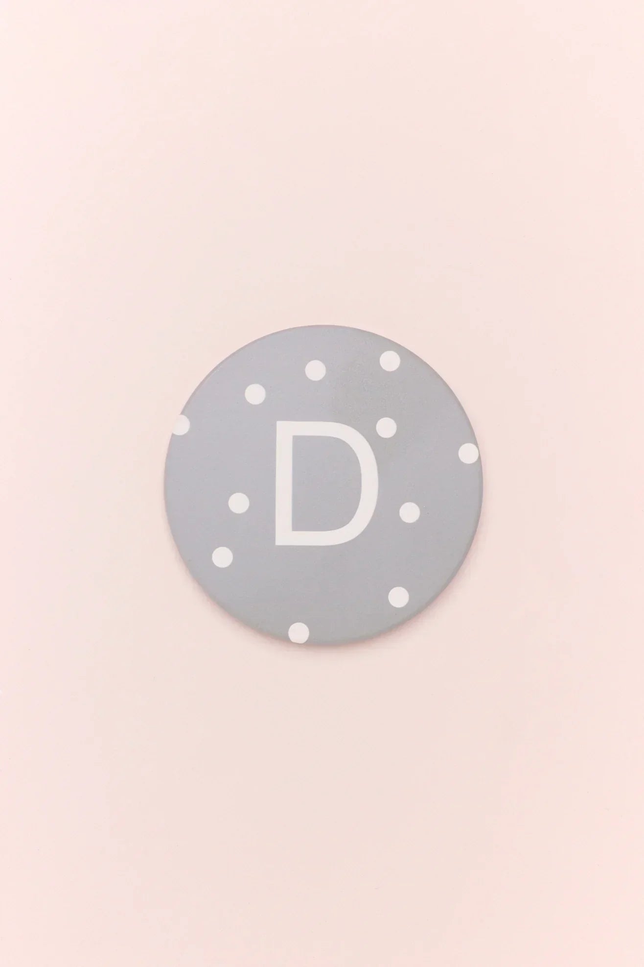Personalised Pastel Polka Dot Monogram Ceramic Coaster with Cork Base — alternate view, G Decor