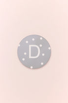Neutral Pastel Polka Dot Monogram Coaster Personalised Alphabet Initial Letter Ceramic with Cork Base - G Decor