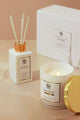 “New Book” Signature Hand-Poured Soy Wax Candle & Diffuser Gift Set Fresh Floral Scent in White & Gold - G Decor
