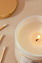 “New Book” Signature Hand-Poured Soy Wax Candle & Diffuser Gift Set Fresh Floral Scent in White & Gold - G Decor