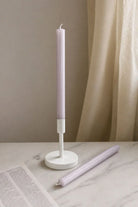 Velluto Rosato Pair of Pink Ribbed Velvet Taper Candles — G Decor