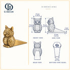 Size drawing of the owl door stopper: 70 mm high, 97 mm long, 35 mm wide