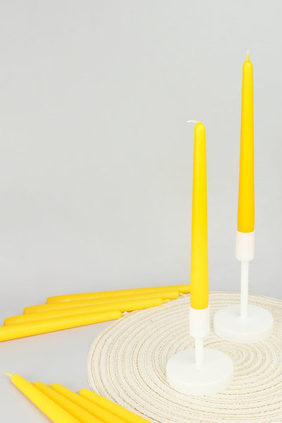 G Decor Candles & Candle Holders Pack Of 10 Or 20 Yellow Dinner Candles