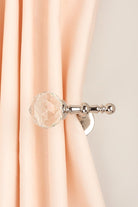 Pack of 2 Faceted Crystal Curtain Holdbacks, Chrome Finish - G Decor