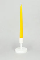 Pastelaria Sunny Yellow Tall Pastel Taper Candles — close-up view, G Decor