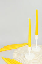 Pastelaria Set of 2, 10 or 20 Sunny Yellow Tall Pastel Dinner & Taper Candles - G Decor