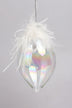 Pearlescent Glass Christmas Baubles with White Feather Detail — lifestyle view, G Decor