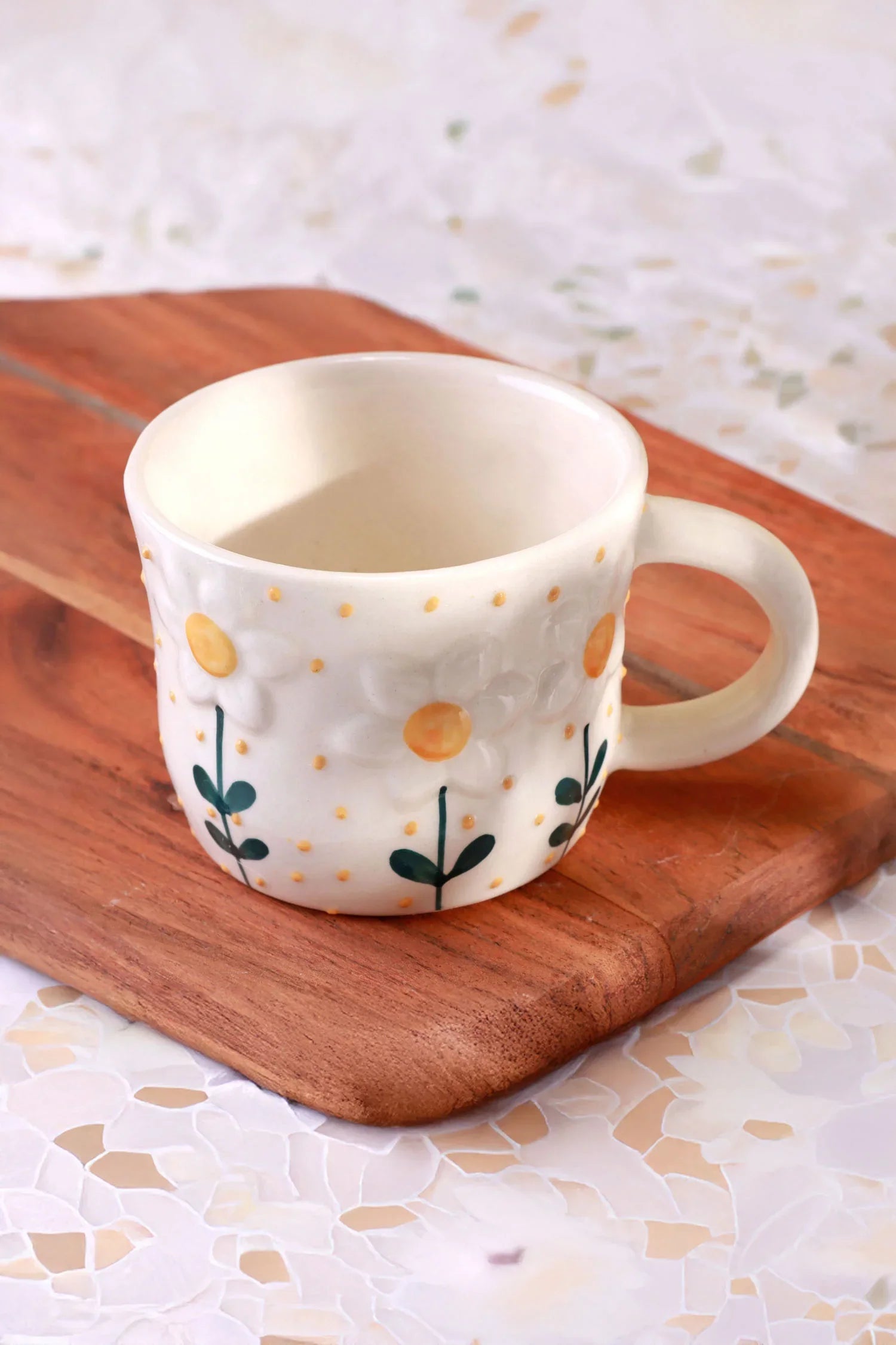 Petal Wildflower Handmade Ceramic Mug Hand-Painted Floral Coffee &amp; Tea Cup - G Decor