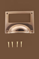 Card frame cup pull in polished brass