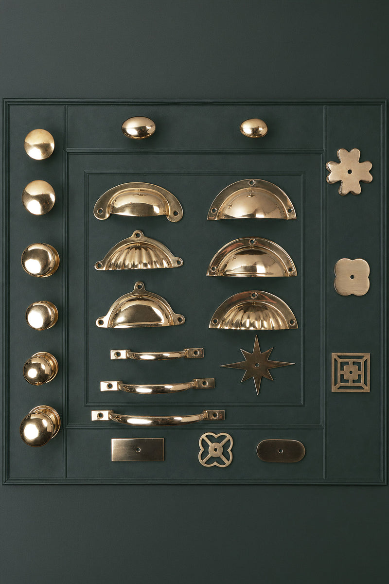 Polished Brass Cabinet Knobs, Cup Pulls, D Handles and Backplates, Solid Brass Kitchen Cupboard Hardware (Build Your Own Set)