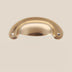 Slim crescent cup pull in polished brass