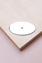 Polished chrome oval backplate, 69 x 40mm: chrome-plated solid brass with a 4mm centre hole for the knob bolt