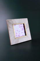 Profondo Crema Bone Inlay Photo Frame in Cream and Gold — close-up view, G Decor