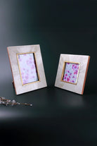 Profondo Crema Bone Inlay Photo Frame in Cream and Gold — G Decor