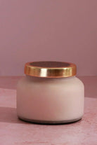 Rasa Chandra Jasmine Scented Candle in Frosted White Glass — lifestyle view, G Decor