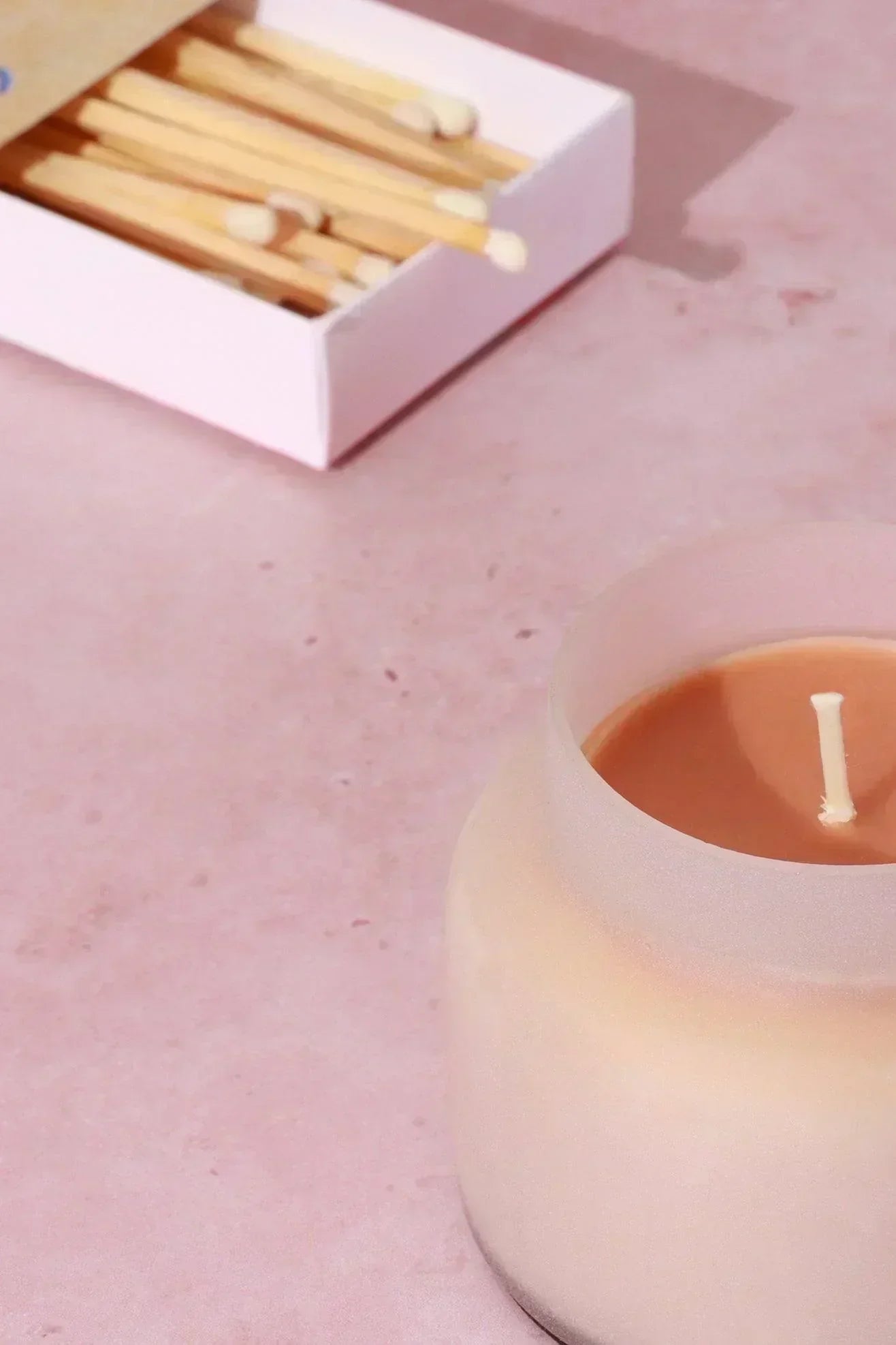 Rasa Chandra Jasmine Scented Candle in Frosted White Glass — close-up view, G Decor