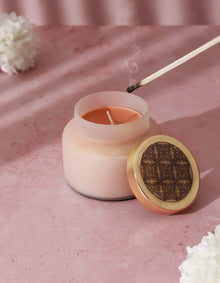 Rasa Chandra Jasmine Scented Candle in Frosted White Glass