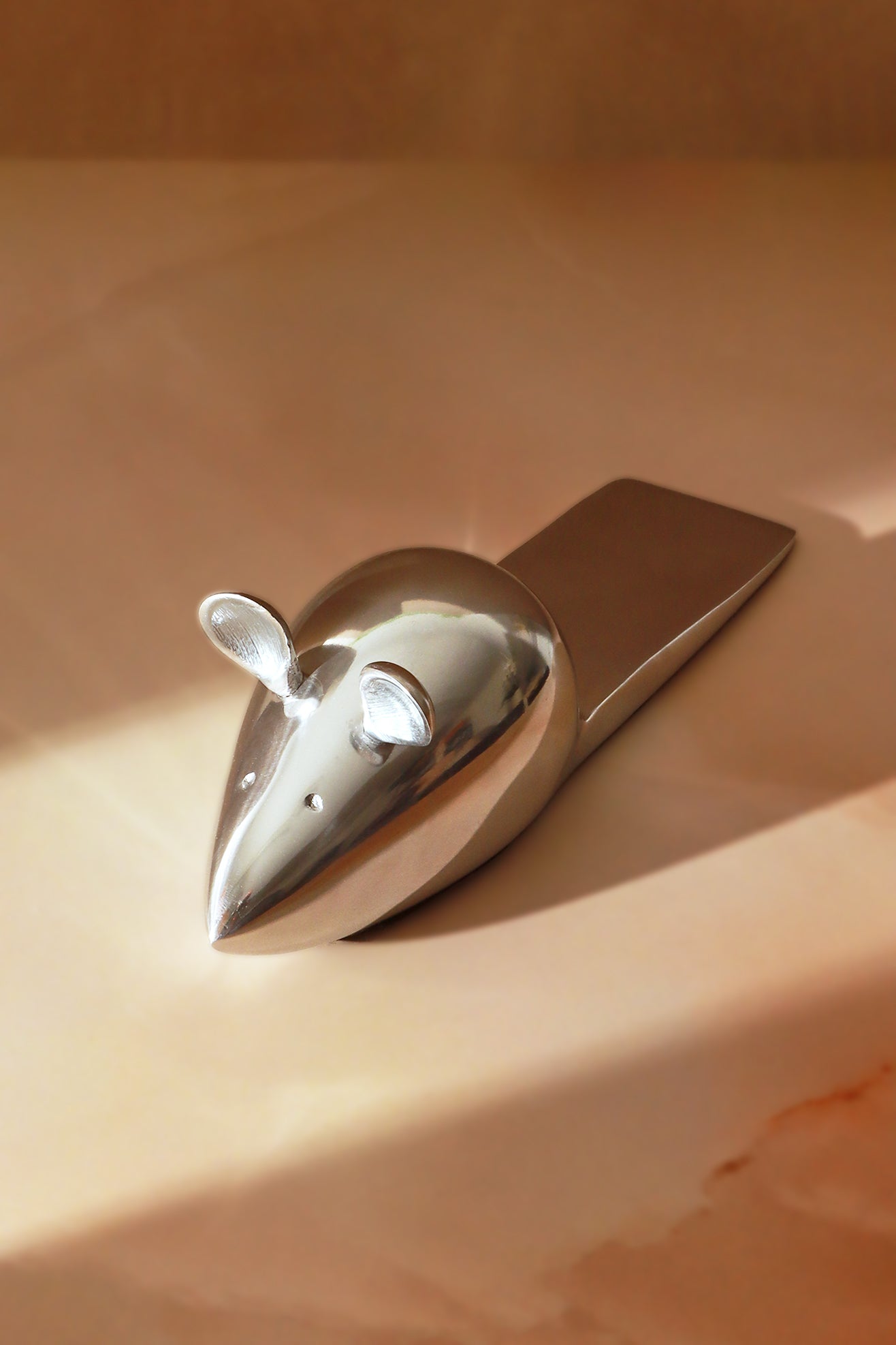 Chrome Mouse-Shaped Door Stop