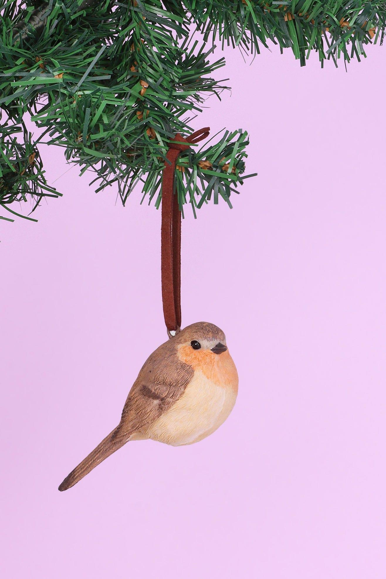 G Decor Christmas Decorations Brown Lifelike Robin Christmas Tree Ornament