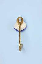 Rhodes Family Ceramic Wall Hook in Crackle Glaze with Brass — view 6, G Decor