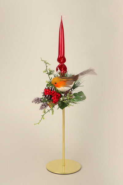 G Decor Red Robin on a Branch Ornament