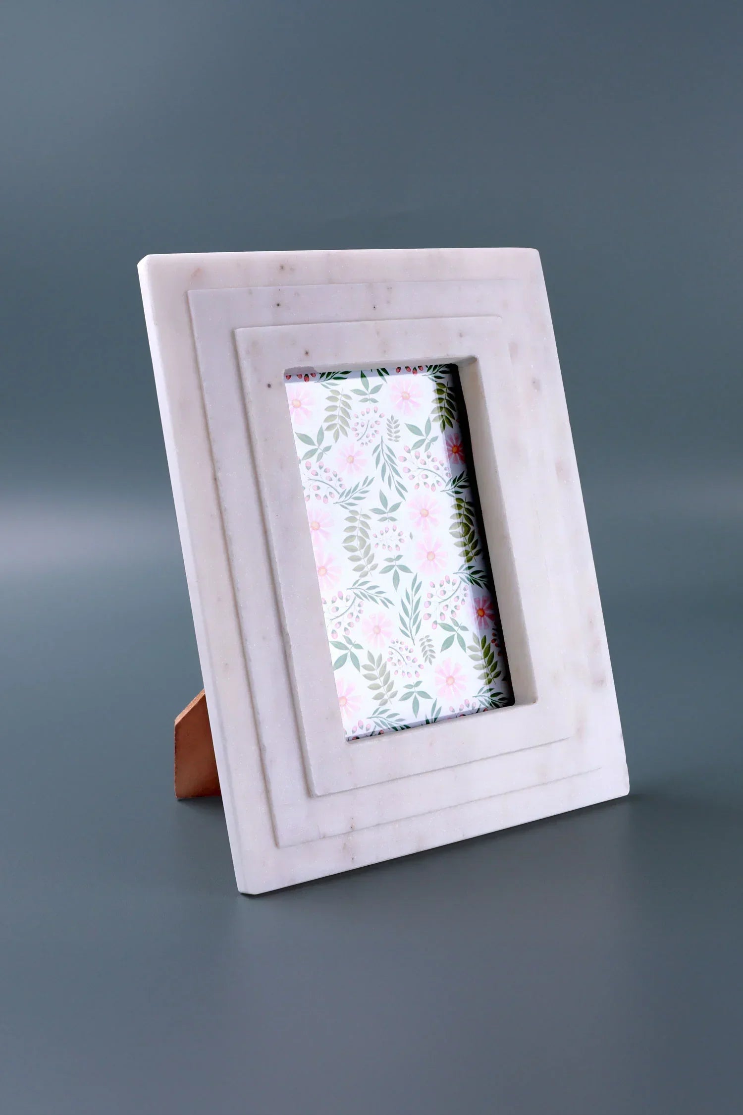 Roma Gradus Marble Photo Frame with Stepped Architecture — alternate view, G Decor