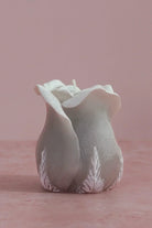 Rosabella Grey Mist Rose Hand-Finished Sculpted Rose Candle in Gentle Grey - G Decor