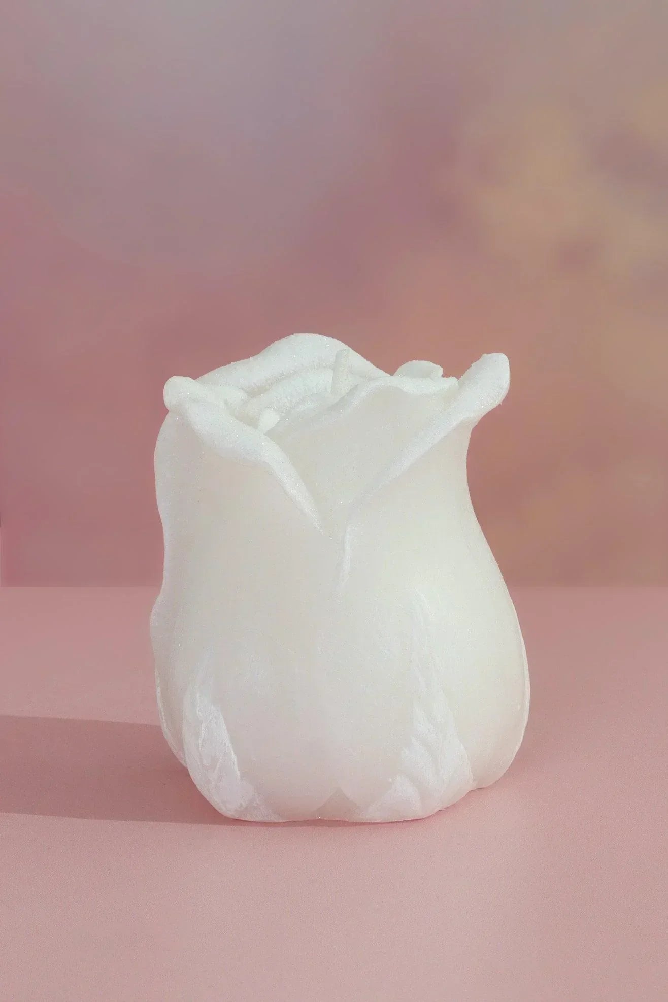 Rosabella Pure Eternal Bloom Hand-Finished Sculpted Rose Candle in Soft White - G Decor