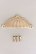 Scalloped cup pull in satin brass