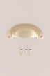 Slim crescent cup pull in satin brass