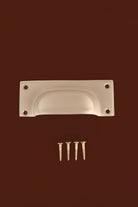 Square plate cup pull in satin brass