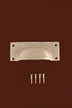 Square plate cup pull in satin brass