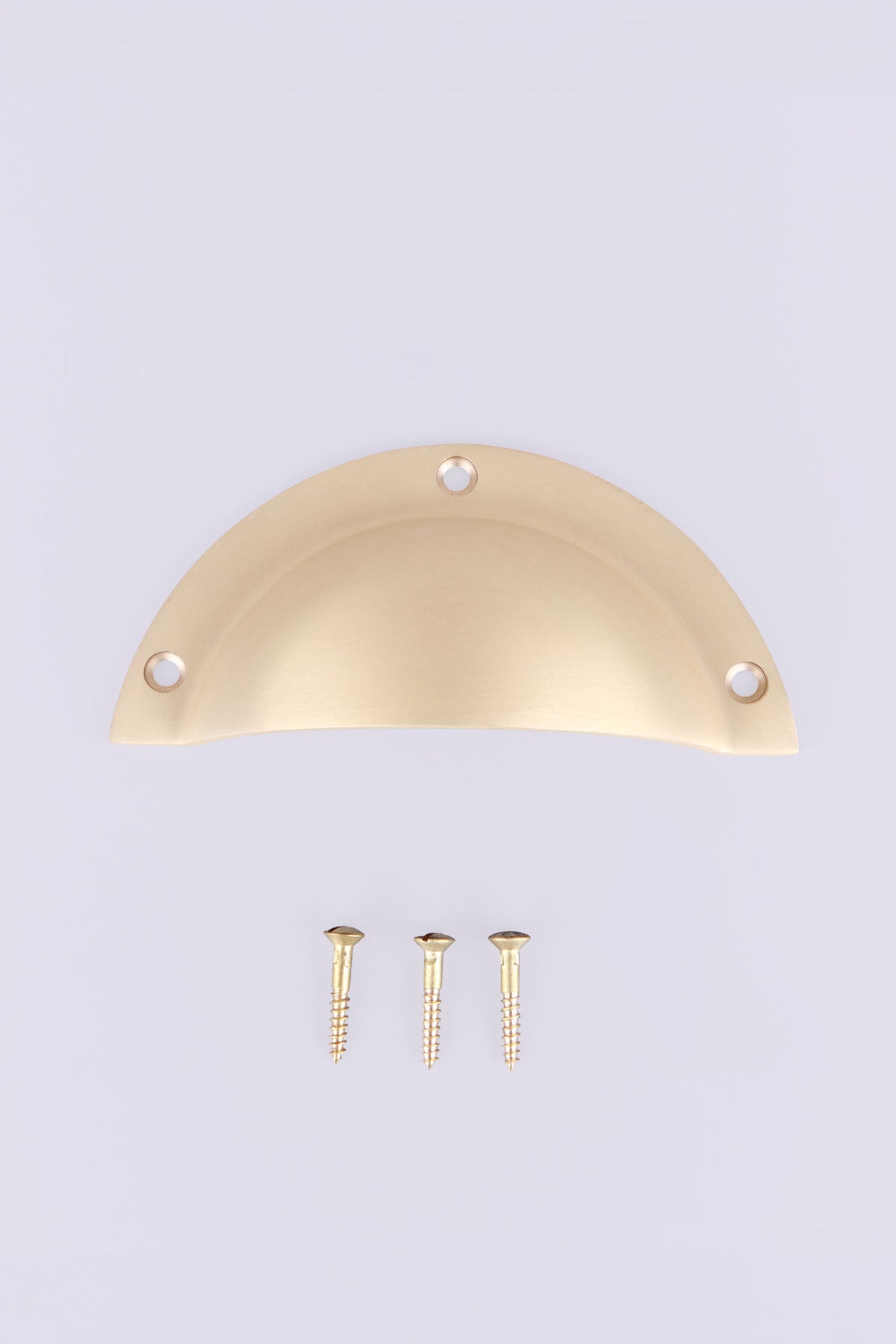 Stepped rim cup pull in satin brass