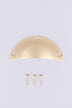 Stepped rim cup pull in satin brass