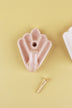 Brown scallop shell ceramic wall hook, a warm light brown glaze with a fine crackle, with its brass screw