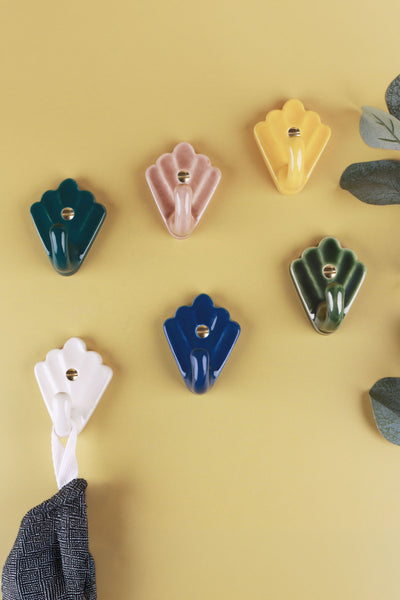 Scallop Shell Ceramic Wall Hook