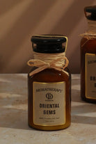 Scented Hand-pounded Soy Wax Oriental Gems Elixir Jar Candle,Musky Woody Amber Apothecary Jar - G Decor