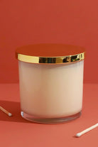 Blanche Serene Soy Wax Scented Candle in Jasmine White Floral and Amber — lifestyle view, G Decor