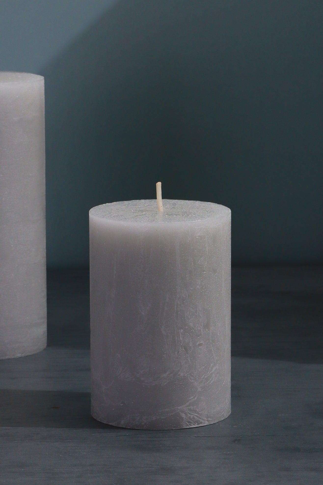 Scented Marble Modern Light Grey Patchouli, Perfect for Meditation, Pillar Candle - G Decor