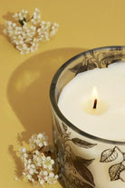Sicilia Verde Soy Wax Scented Candle in Sandalwood Lime and Basil — close-up view, G Decor