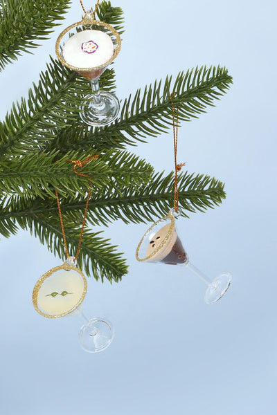 G Decor Christmas Decorations Assorted Martini Cocktail Christmas Tree Decorations. Set of 3