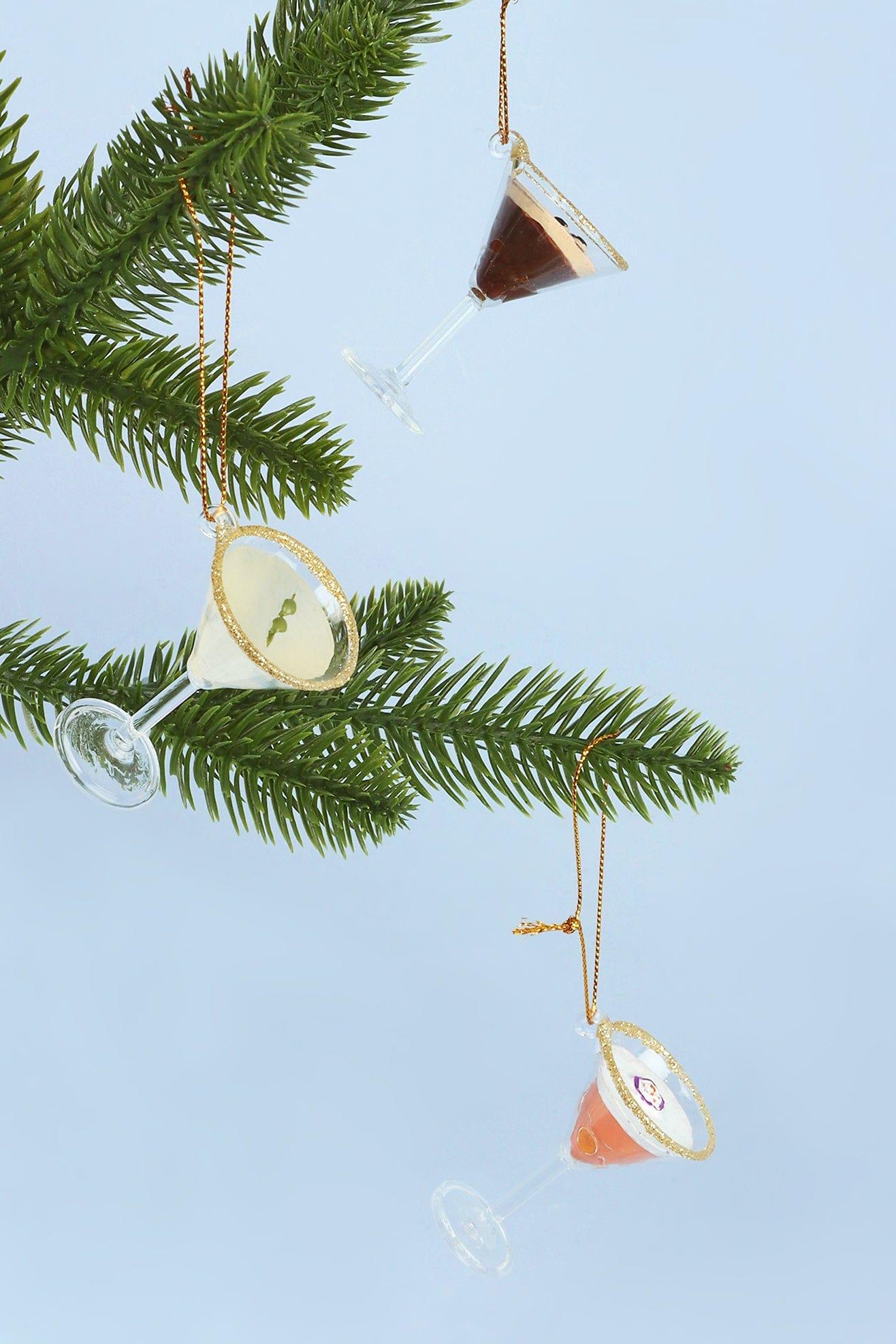 G Decor Christmas Decorations Assorted Martini Cocktail Christmas Tree Decorations. Set of 3