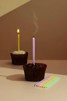 Rainbow Pastel Skinny Birthday Cake Candles Set of 12 — alternate view, G Decor